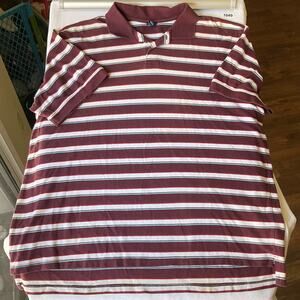 High Sierra Men’s Short Sleeve Thick Polo Shirt Size 2XL, Burgundy Red & White